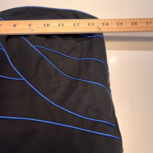 Sandro Paris Black Strapless Mini Dress with Blue Trim 2 - Picture 8 of 9